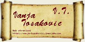Vanja Tošaković vizit kartica